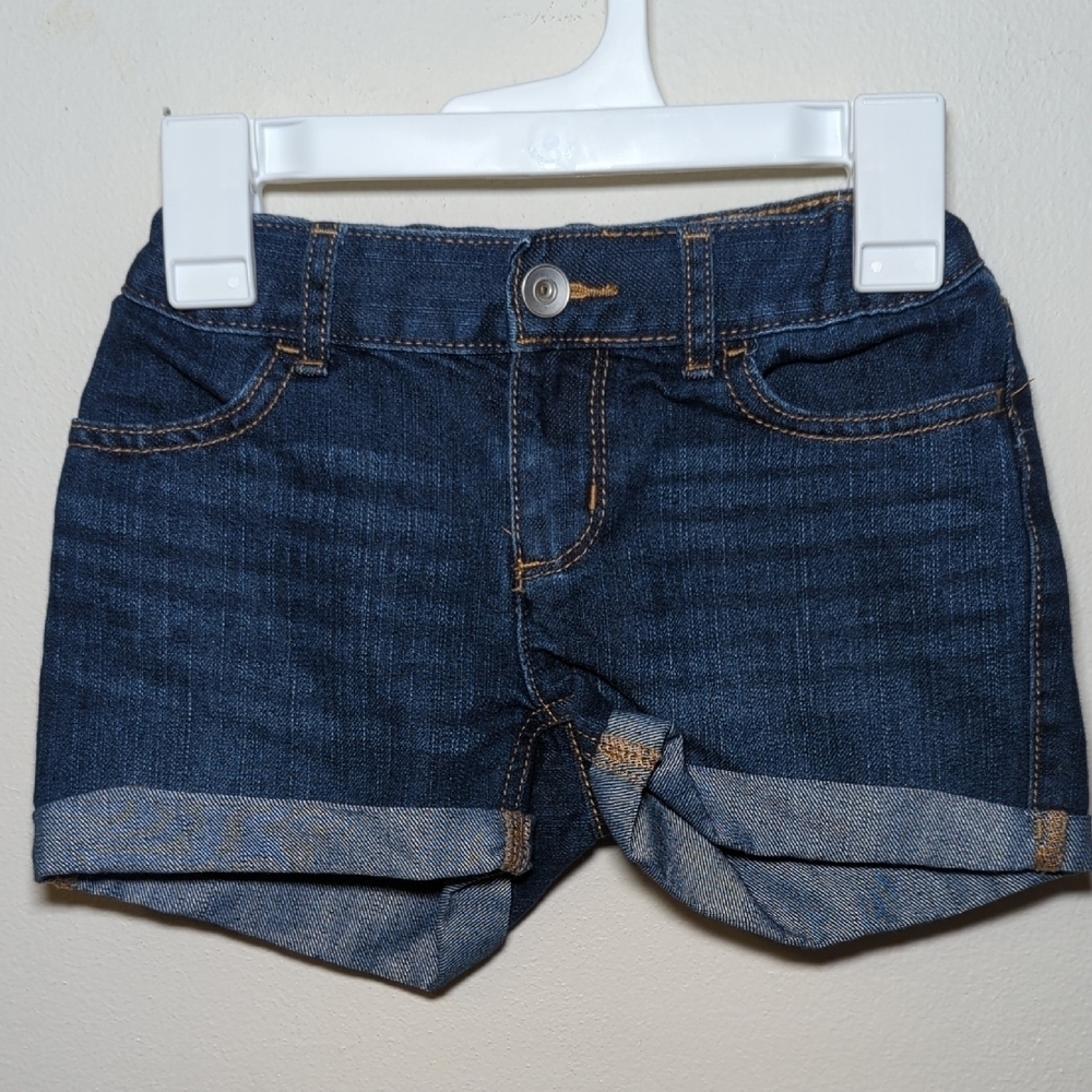 Children's Place Dark Blue Cuffed Jean Shortie Shorts Girls Size 6